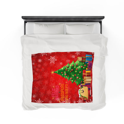 OMNI™ Taco Santa Christmas Holiday Themed Velveteen Plush Blanket