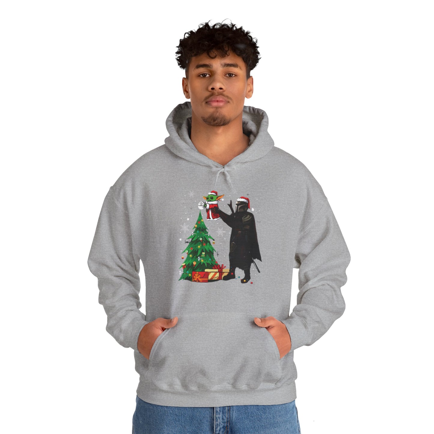 OMNI™ Star Wars Mandalorian and Baby Yoda Christmas Themed Unisex Hoodie