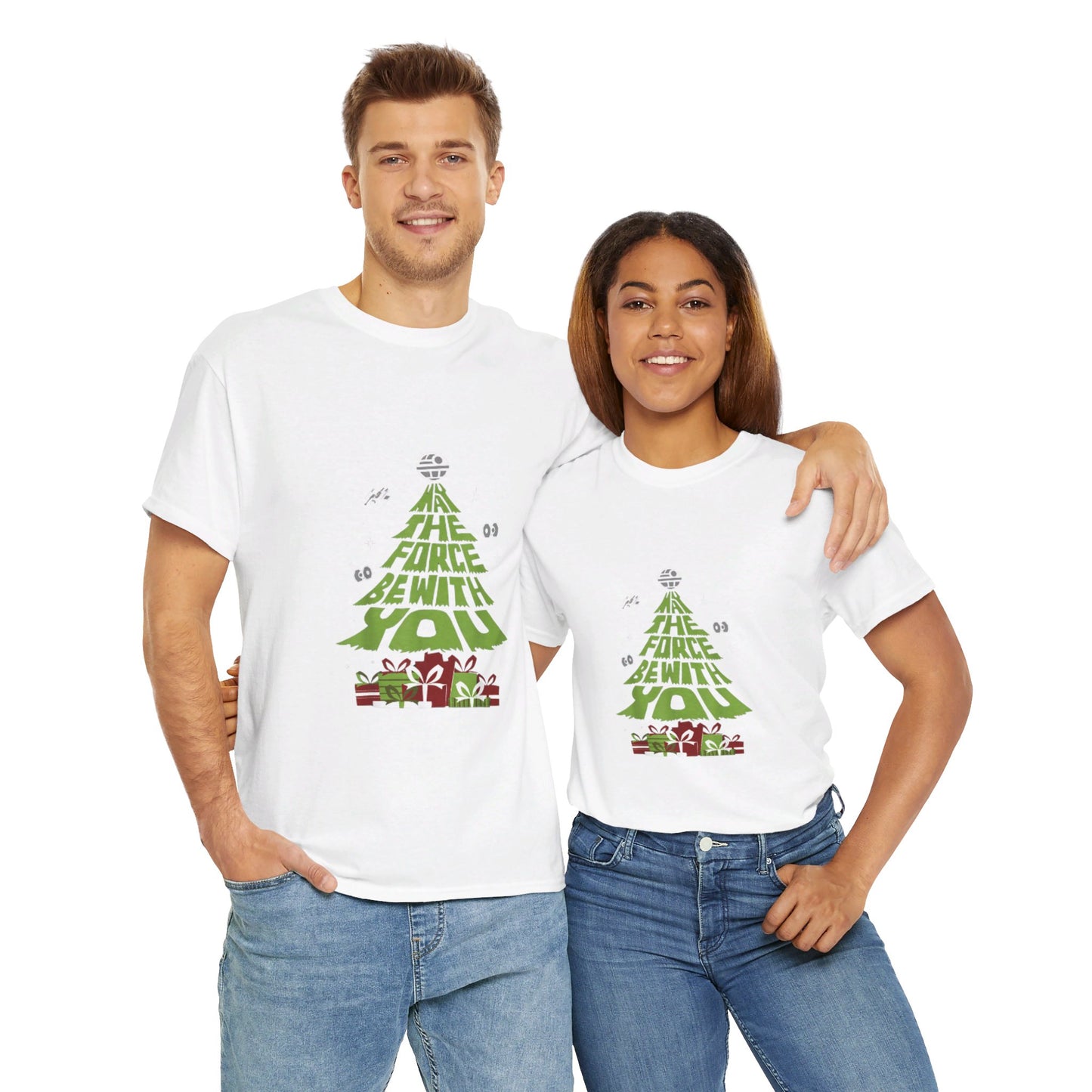 OMNI™ May The Force Be With You Christmas Tree Unisex Heavy Cotton T-Shirt