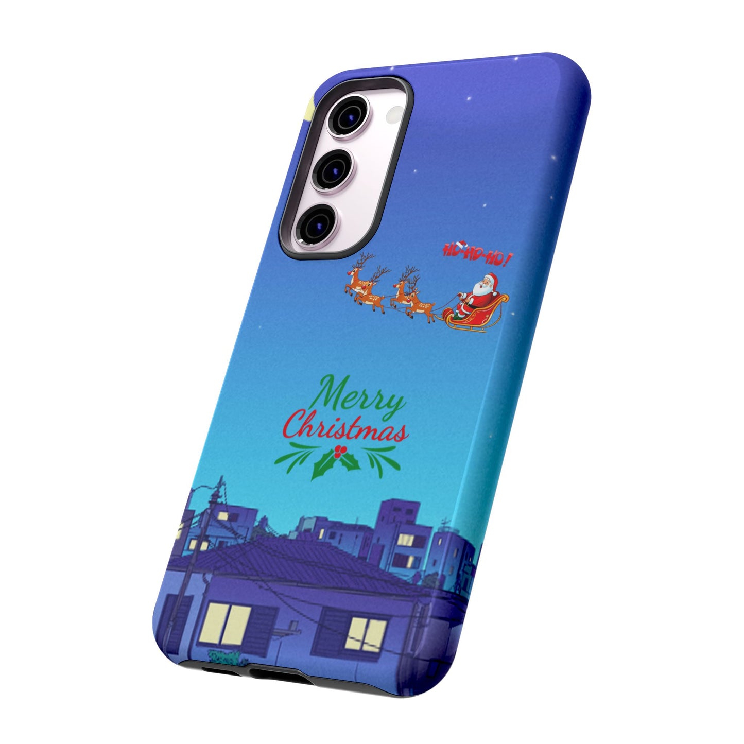 OMNI™ Santa and His Reindeer (Merry Christmas) Starry Night Double Layered Phone Cases