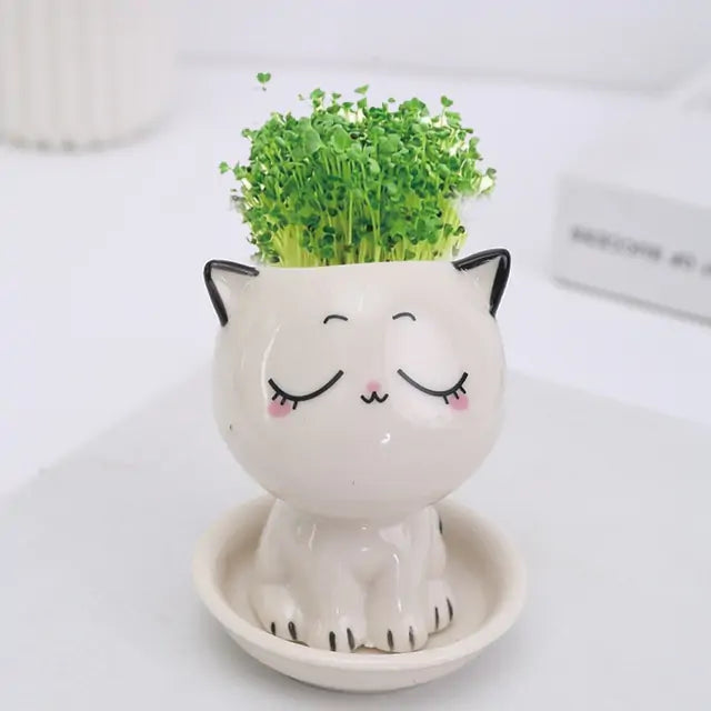 OMNI™ Mini Cat Shaped Cartoon Ceramic Flowerpot