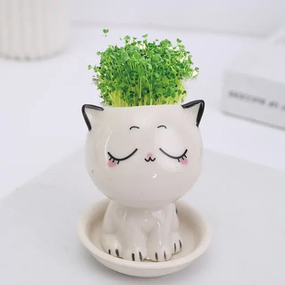 OMNI™ Mini Cat Shaped Cartoon Ceramic Flowerpot