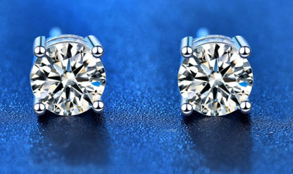 OMNI™925 Sterling Silver Moissanite Stud Earrings