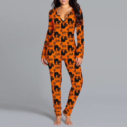 Omni™ Halloween Printed Long Sleeve Jumpsuit Pajamas