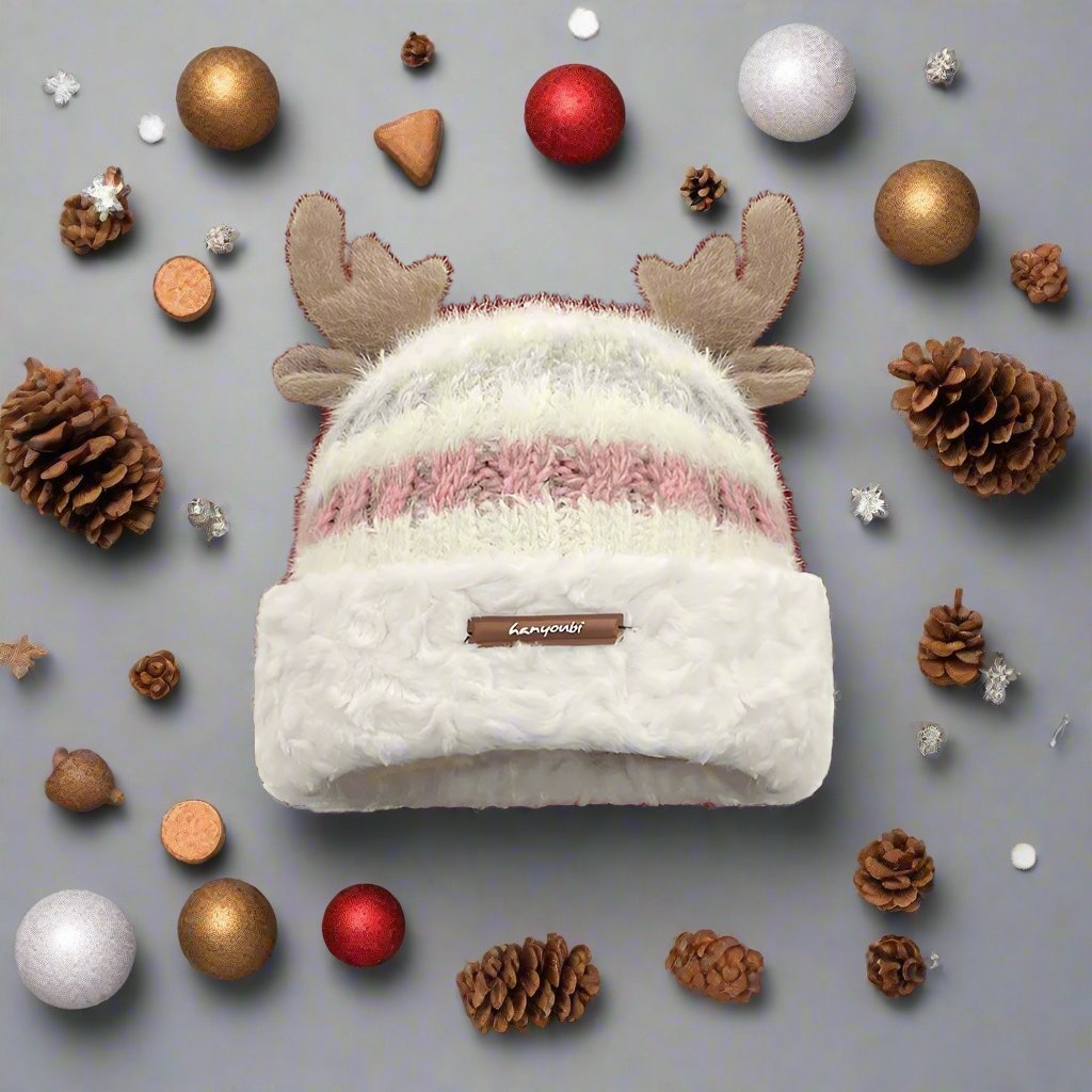 OMNI™ Reindeer Antler Knitted Christmas Beanie