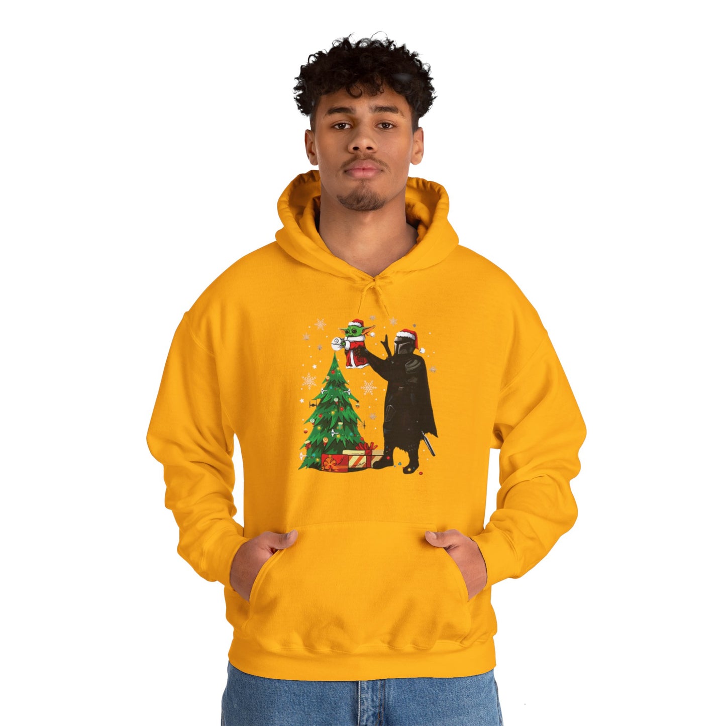 OMNI™ Star Wars Mandalorian and Baby Yoda Christmas Themed Unisex Hoodie