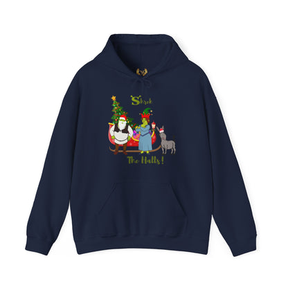 OMNI™ Shrek The Halls! (Shrek Trio: Shrek, Fiona and Donkey) Christmas Themed Unisex Hoodie