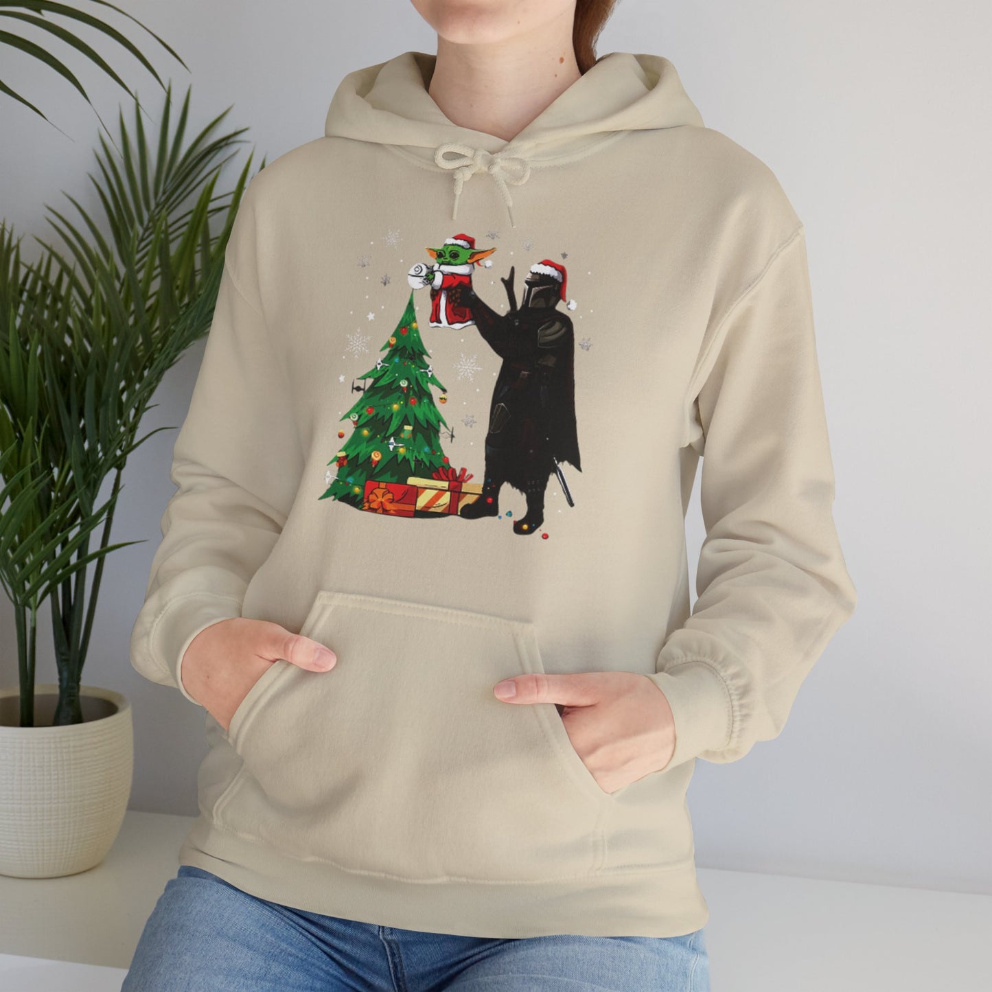 OMNI™ Star Wars Mandalorian and Baby Yoda Christmas Themed Unisex Hoodie