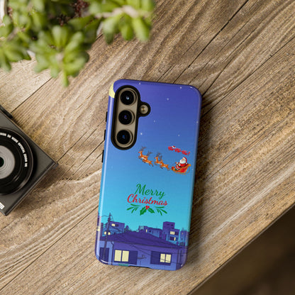 OMNI™ Santa and His Reindeer (Merry Christmas) Starry Night Double Layered Phone Cases