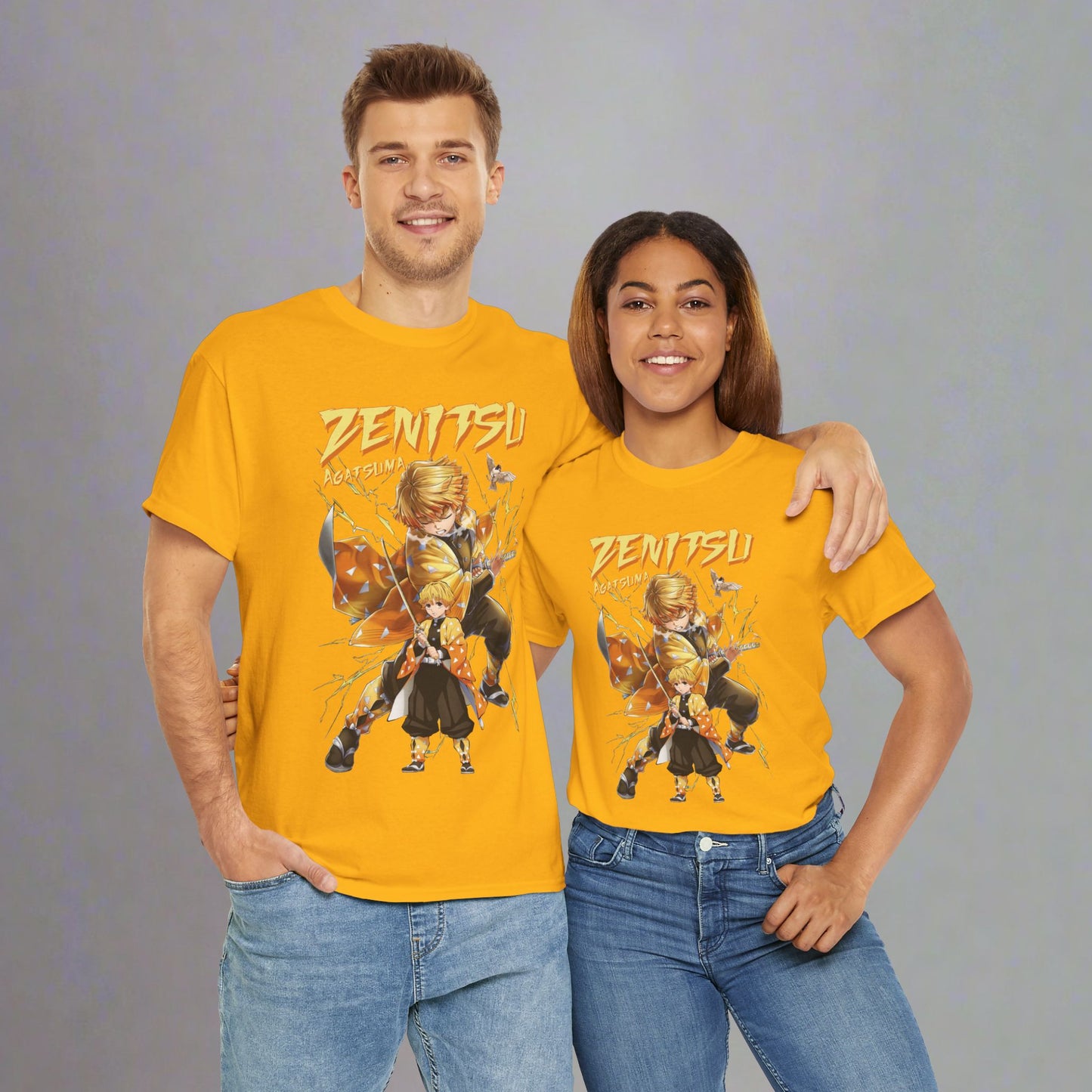 OMNI™ Demon Slayer Zenitsu Agatsuma Unisex Heavy Cotton T-Shirt