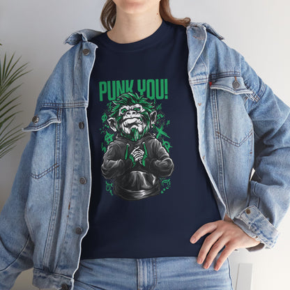 Punk Hipster Monkey Unisex Heavy Cotton T-Shirt