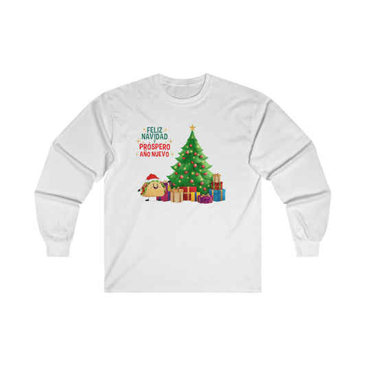 OMNI™ Taco Santa Christmas Holiday Themed Unisex Ultra Cotton Long Sleeve T-Shirt