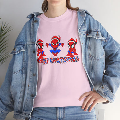 Spider-man Christmas Themed Unisex Heavy Cotton T-Shirt