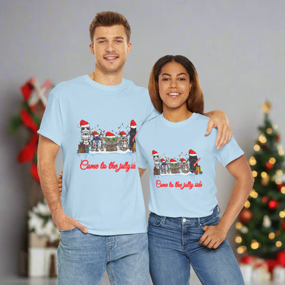 Star Wars Cartoon (Come To The Jolly Side) Christmas Themed Unisex Heavy Cotton T-Shirt