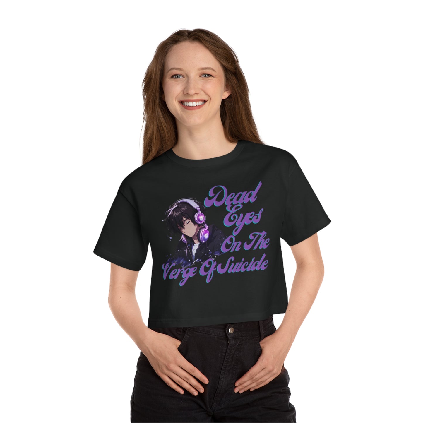 OMNI™ Dead Eyes On The Verge Of Suicide Champion Women's Heritage Cropped T-Shirt