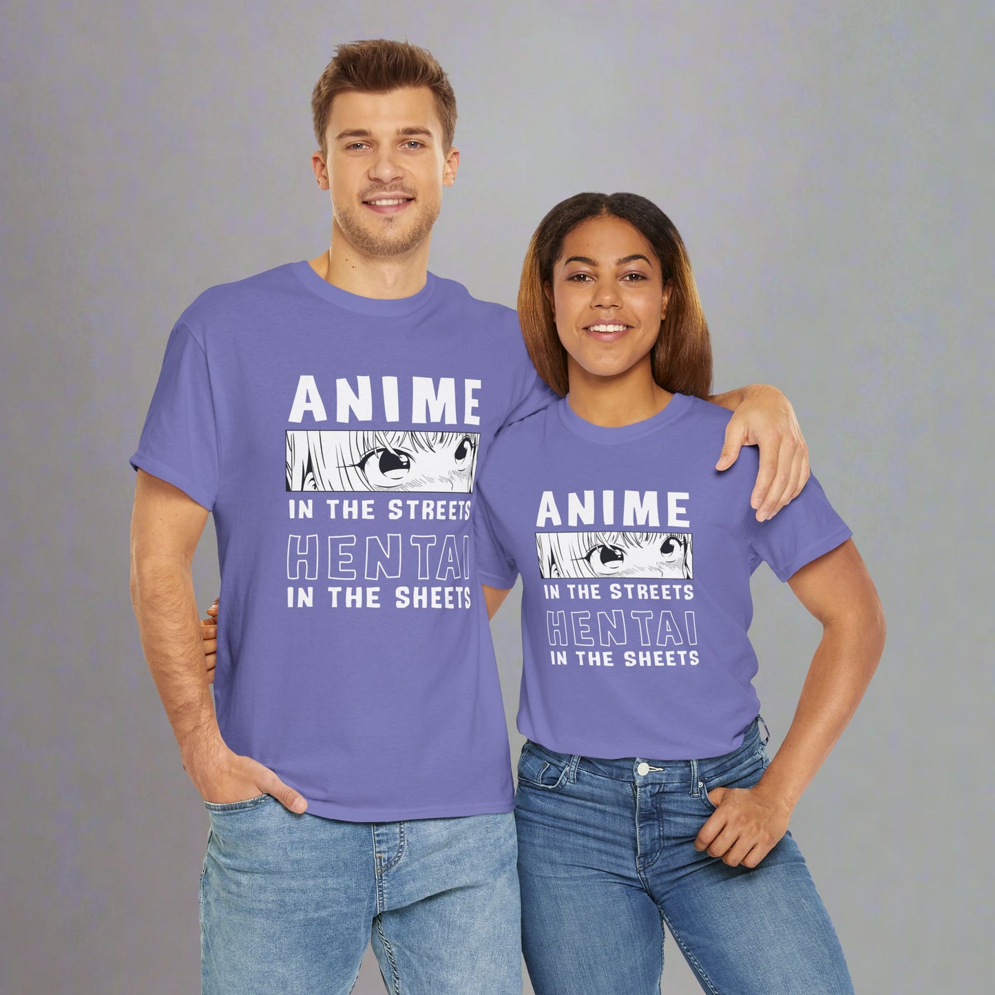 OMNI™ Anime In The Streets Hentai In The Sheets Unisex Heavy Cotton T-Shirt