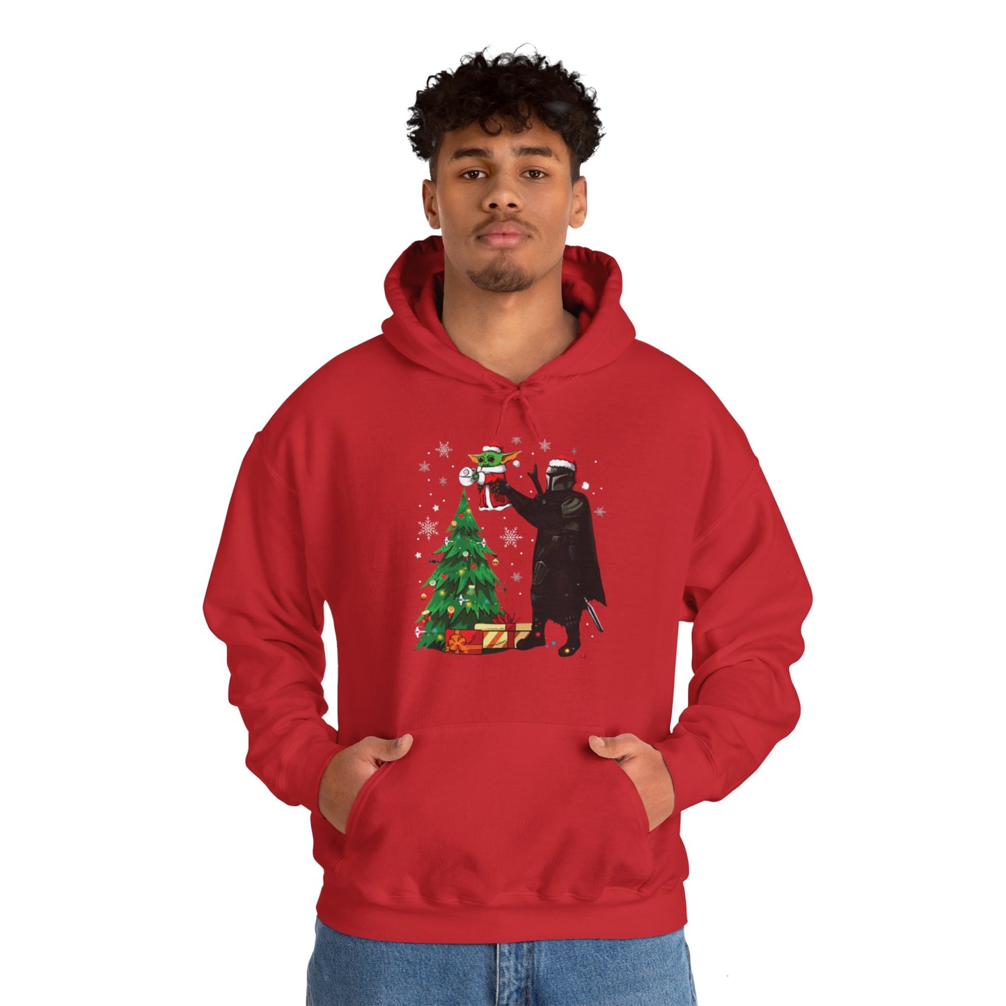 OMNI™ Star Wars Mandalorian and Baby Yoda Christmas Themed Unisex Hoodie