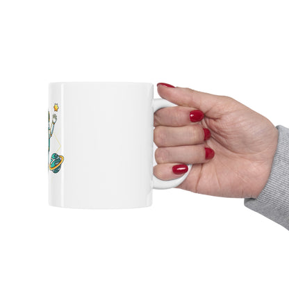 OMNI™ Skeleton Astronaut Space Surfer Ceramic Mug
