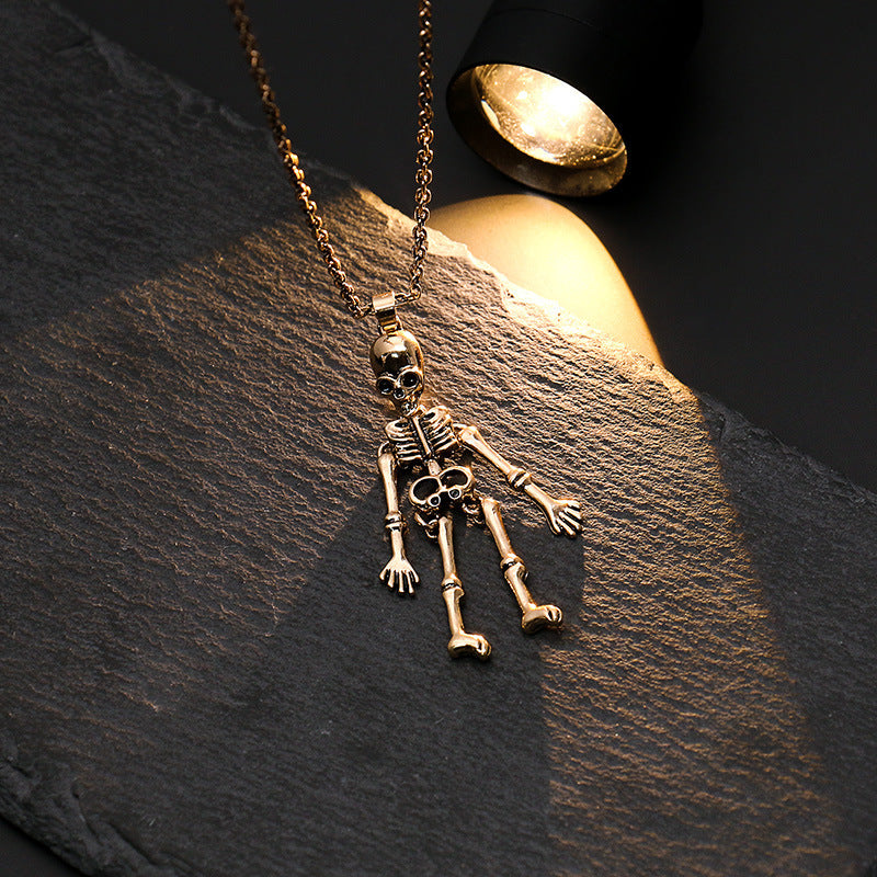 OMNI™ Hanging Skeleton Halloween Pendant Necklace