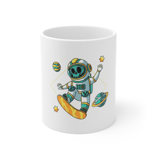 OMNI™ Skeleton Astronaut Space Surfer Ceramic Mug