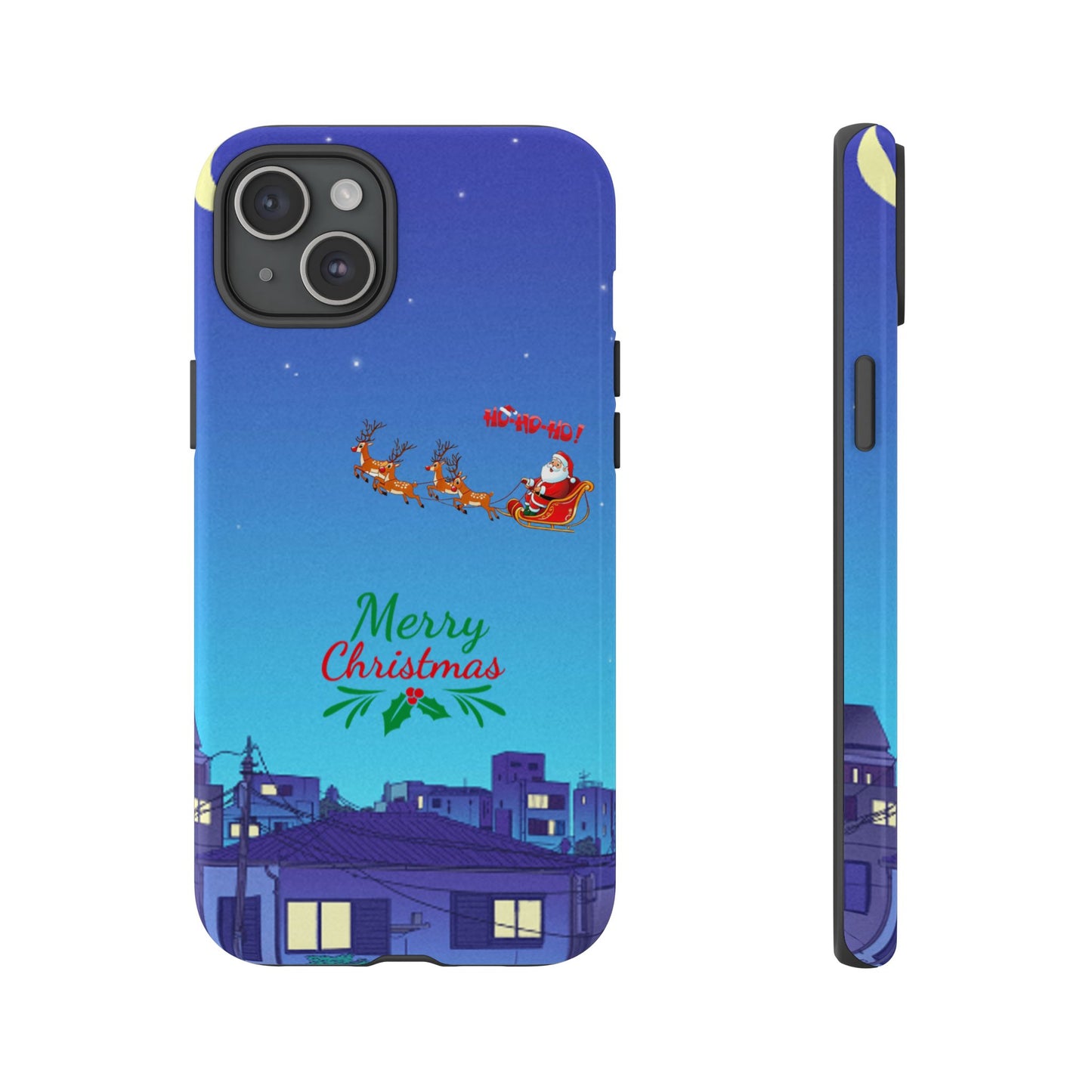 OMNI™ Santa and His Reindeer (Merry Christmas) Starry Night Double Layered Phone Cases