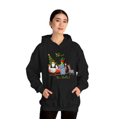 OMNI™ Shrek The Halls! (Shrek Trio: Shrek, Fiona and Donkey) Christmas Themed Unisex Hoodie