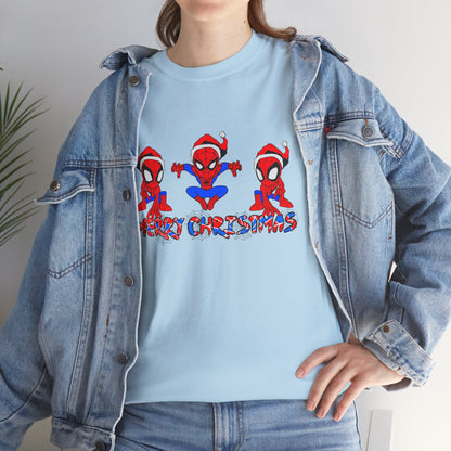 Spider-man Christmas Themed Unisex Heavy Cotton T-Shirt