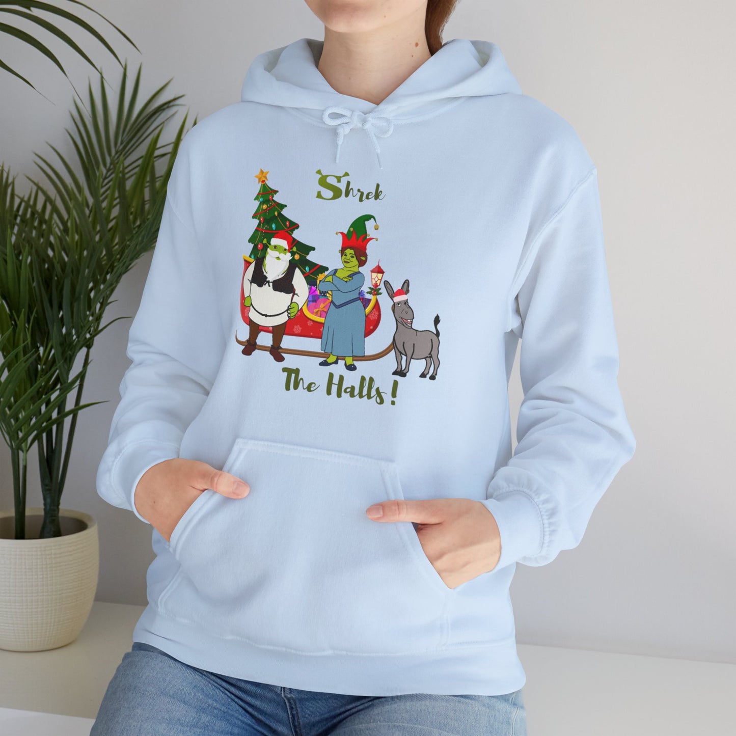 OMNI™ Shrek The Halls! (Shrek Trio: Shrek, Fiona and Donkey) Christmas Themed Unisex Hoodie