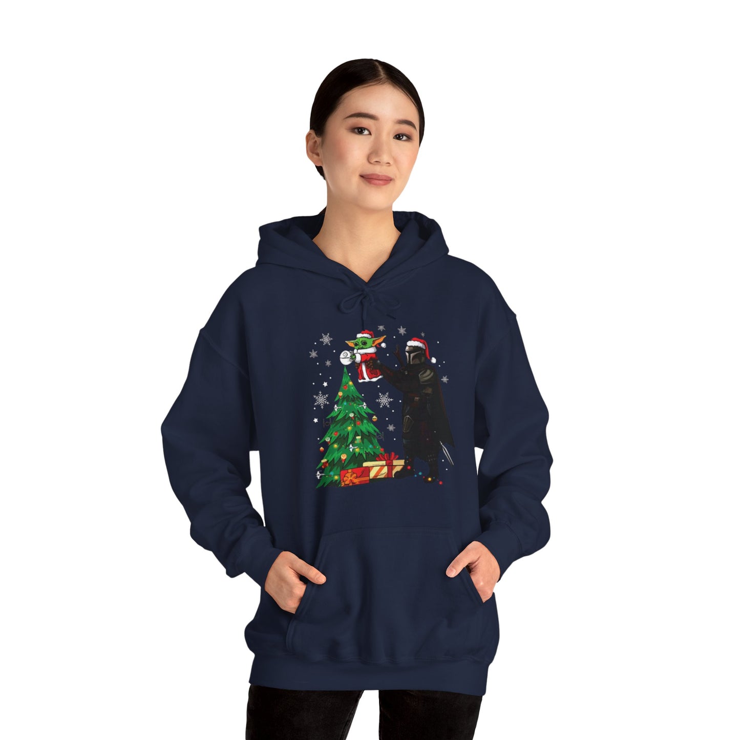 OMNI™ Star Wars Mandalorian and Baby Yoda Christmas Themed Unisex Hoodie