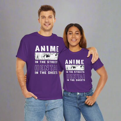 OMNI™ Anime In The Streets Hentai In The Sheets Unisex Heavy Cotton T-Shirt