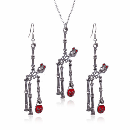 OMNI™ 3pcs Halloween Skeleton Earrings And Necklace Set