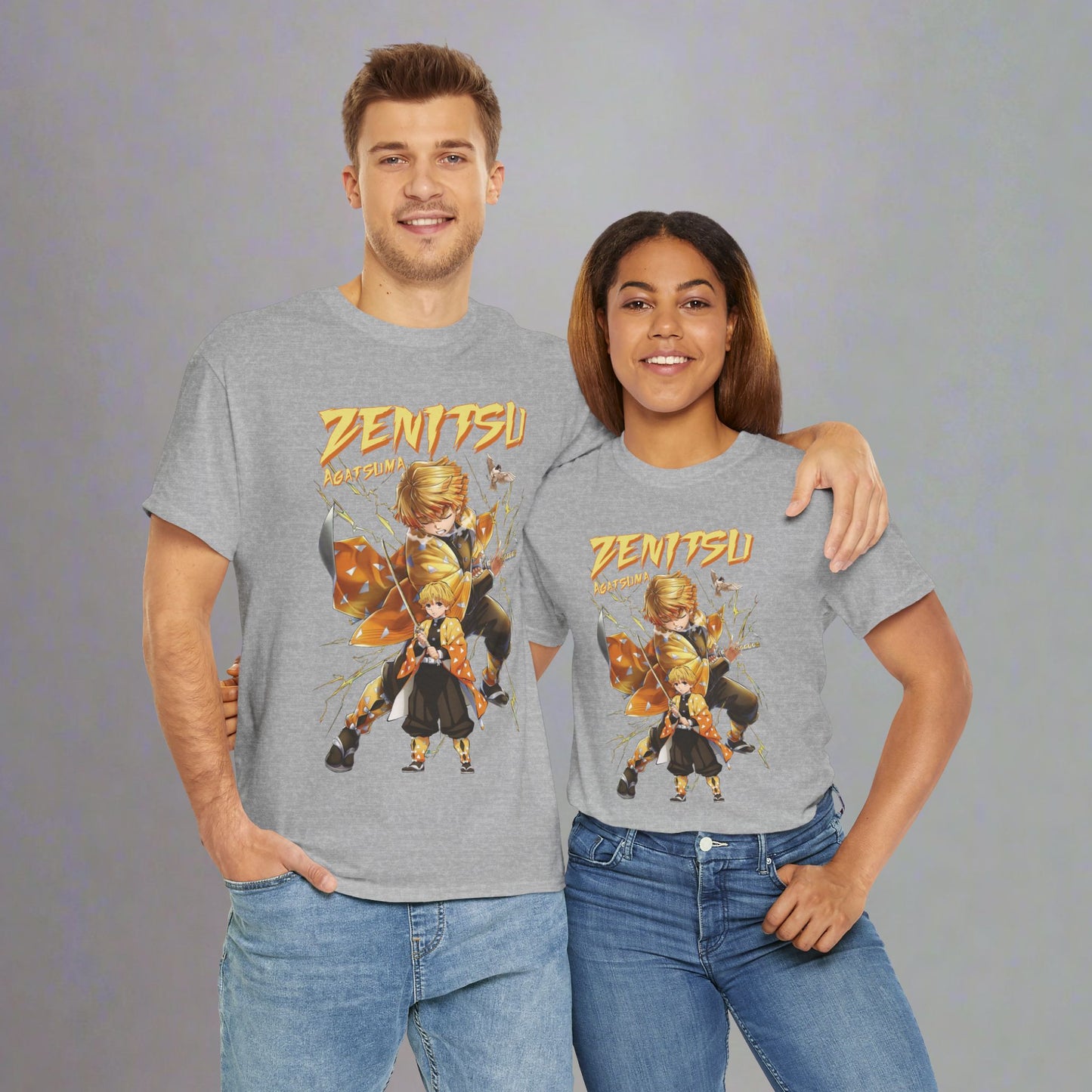 OMNI™ Demon Slayer Zenitsu Agatsuma Unisex Heavy Cotton T-Shirt