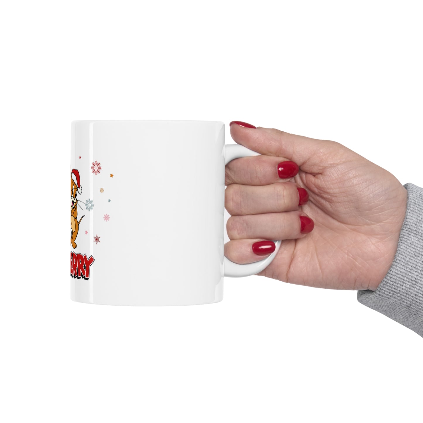 OMNI™ Tom and Jerry Christmas Themed Ceramic Mug (11oz)