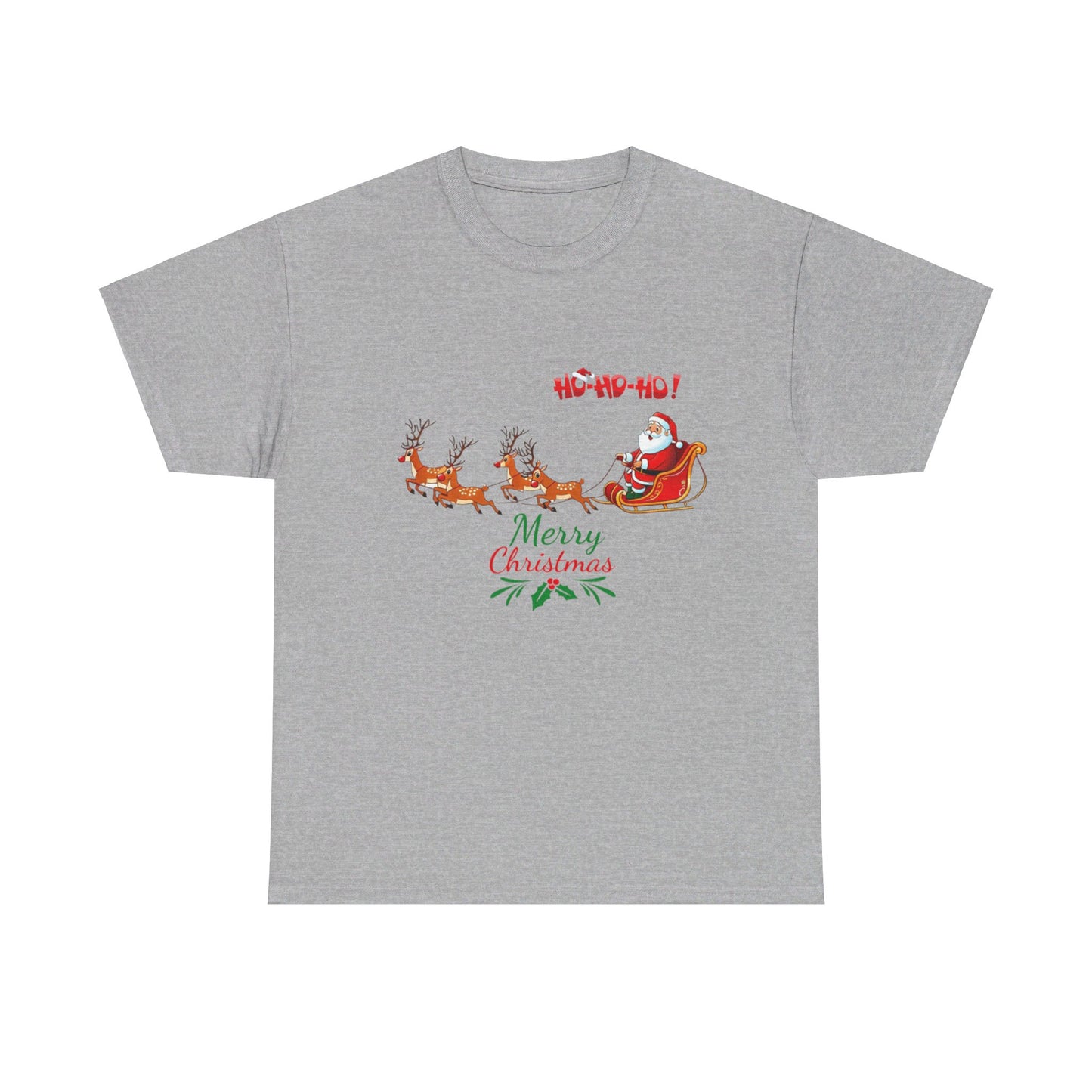 OMNI™ Santa and His Reindeer (Merry Christmas) Unisex Heavy Cotton T-Shirt