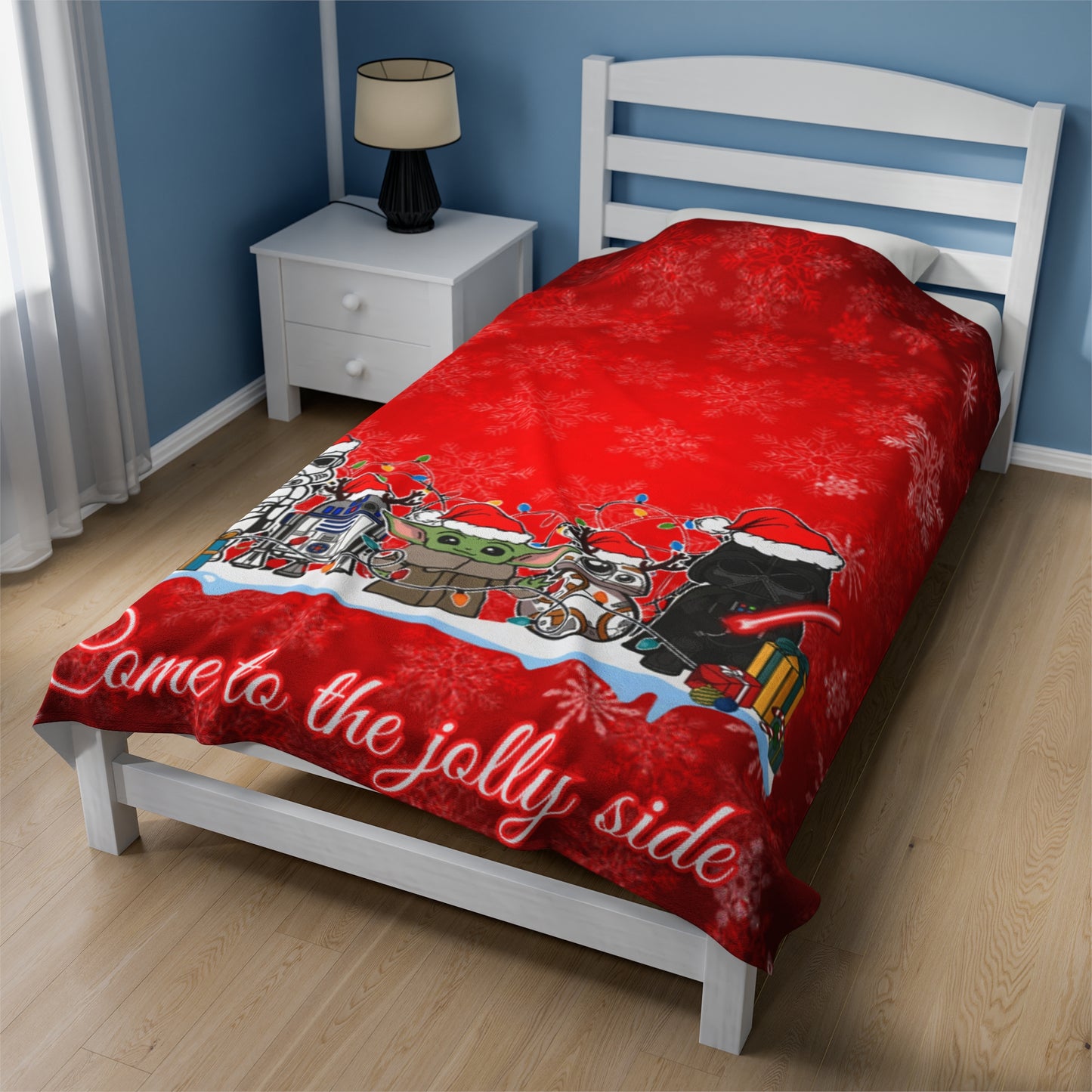 OMNI™ Star Wars Cartoon (Come To The Jolly Side) Christmas Themed Velveteen Plush Blanket