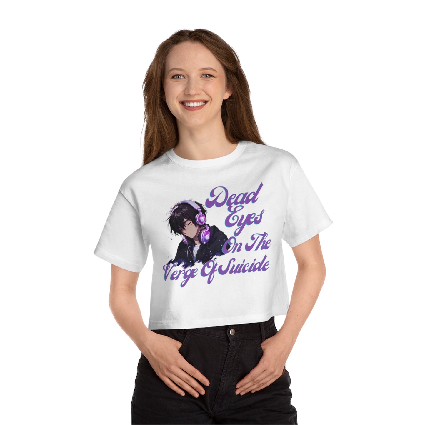 OMNI™ Dead Eyes On The Verge Of Suicide Champion Women's Heritage Cropped T-Shirt