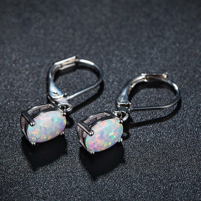 OMNI™ Four-claw Oval Opal Earrings