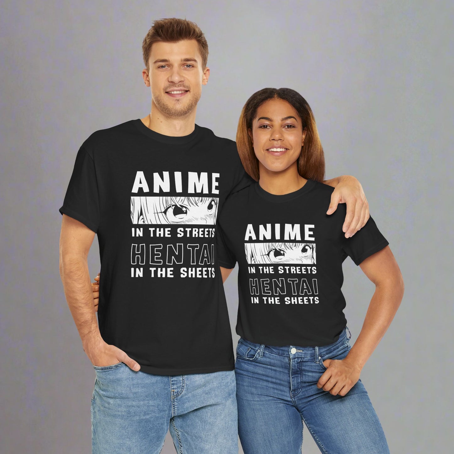 OMNI™ Anime In The Streets Hentai In The Sheets Unisex Heavy Cotton T-Shirt