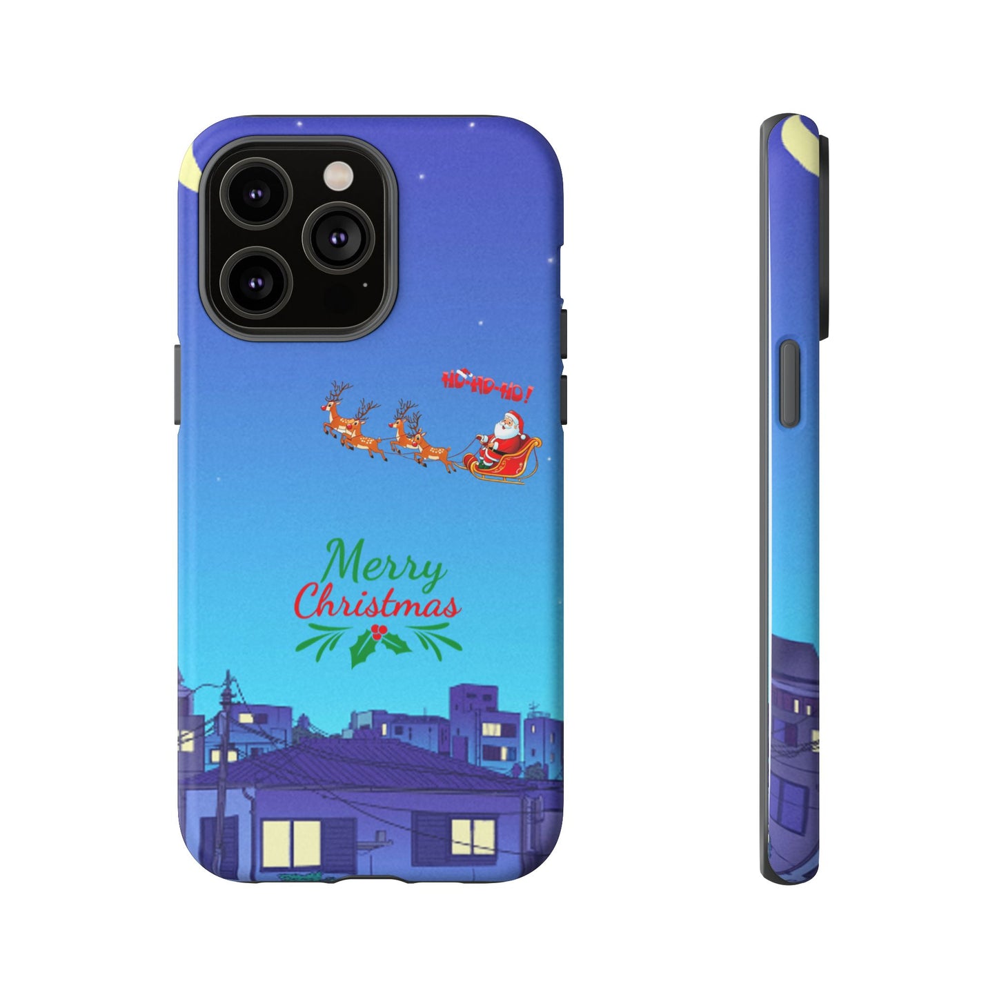 OMNI™ Santa and His Reindeer (Merry Christmas) Starry Night Double Layered Phone Cases