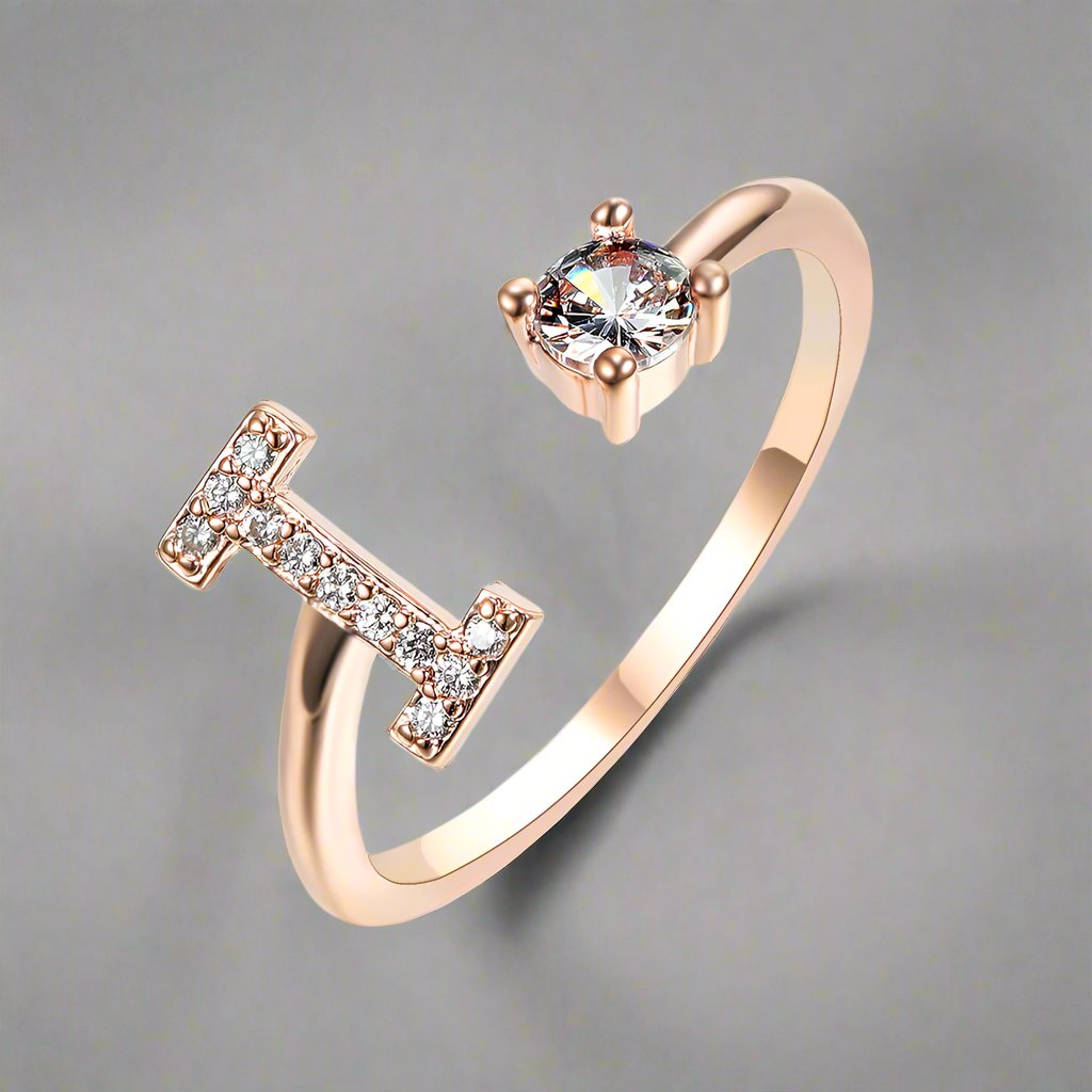 OMNI™ Adjustable 26 Initial Letter Zircon Ring