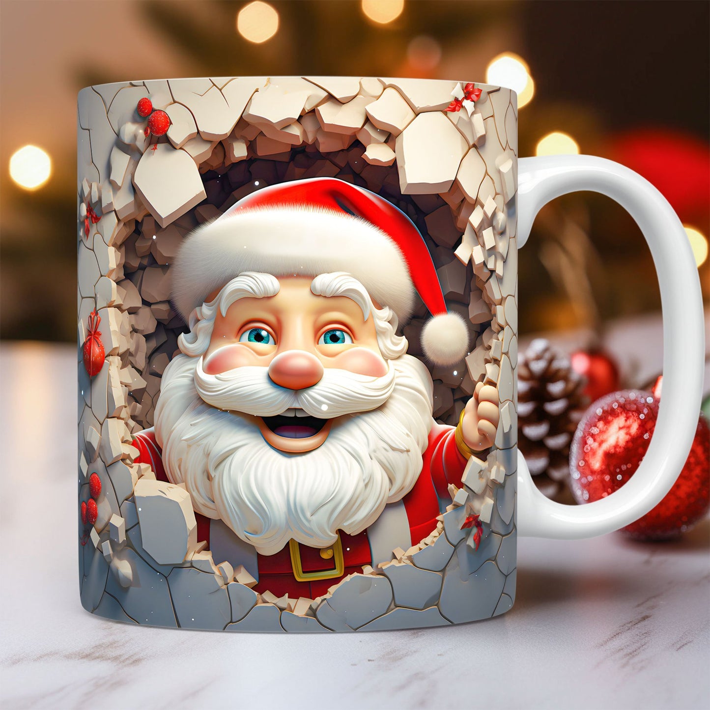 OMNI™ 3D Santa Claus Christmas Themed Ceramic Mug