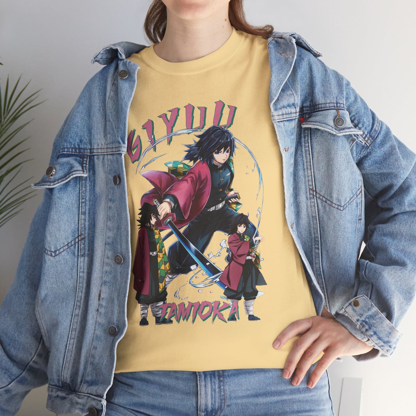 OMNI™ Demon Slayer Water Hashira Giyu Tomioka Unisex Heavy Cotton T-Shirt