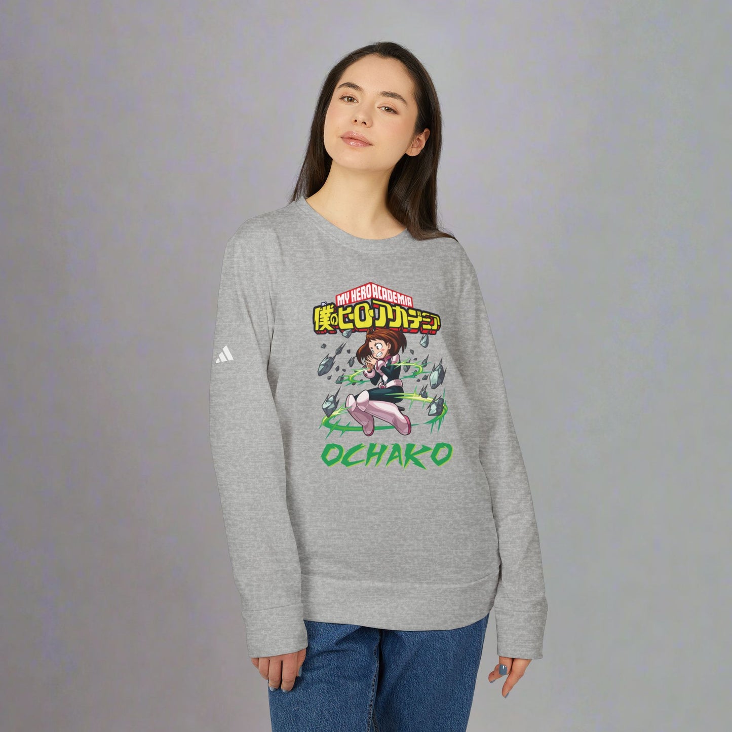 OMNI™ My Hero Academia Ochako Uraraka Adidas Unisex Fleece Crewneck Sweatshirt