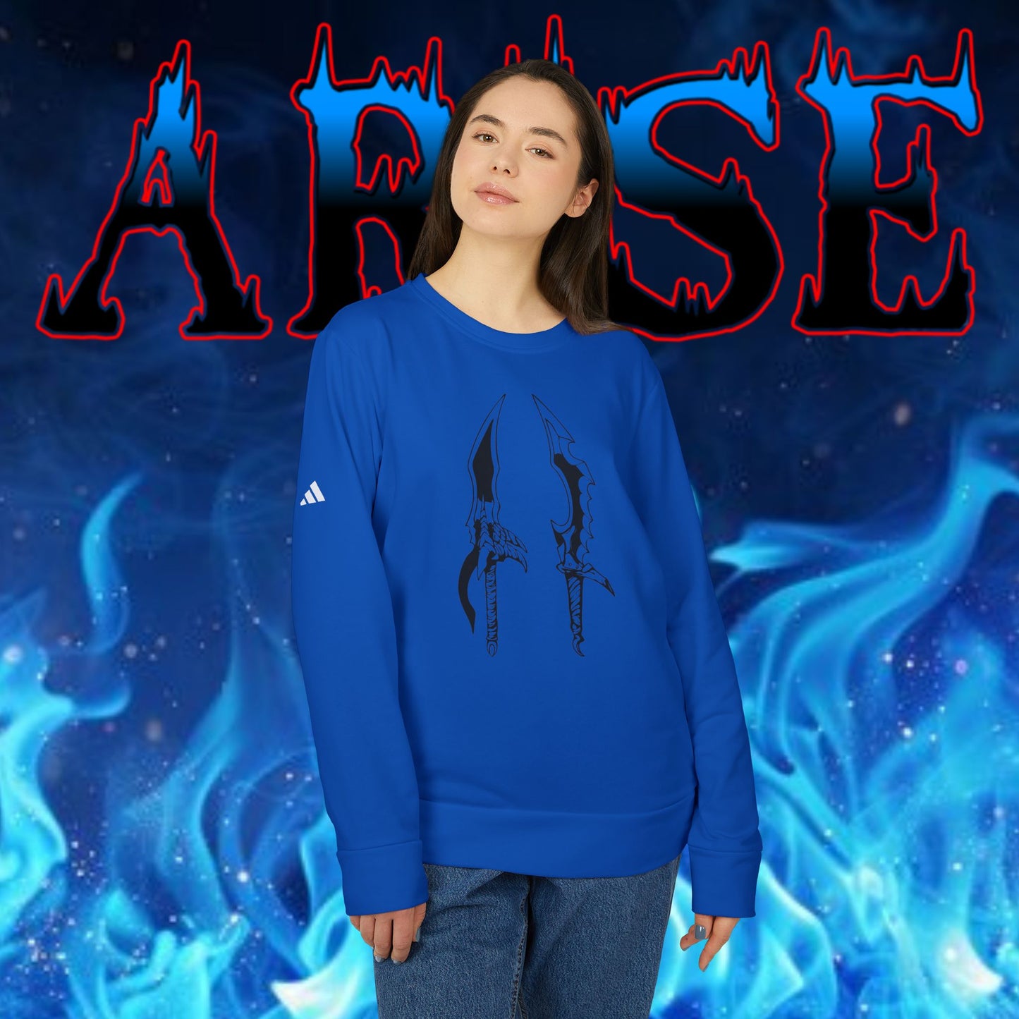 OMNI™ Solo Leveling Dual Dagger Adidas Unisex Fleece Crewneck Sweatshirt
