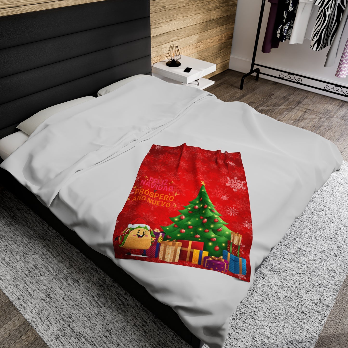 OMNI™ Taco Santa Christmas Holiday Themed Velveteen Plush Blanket