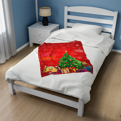 OMNI™ Taco Santa Christmas Holiday Themed Velveteen Plush Blanket