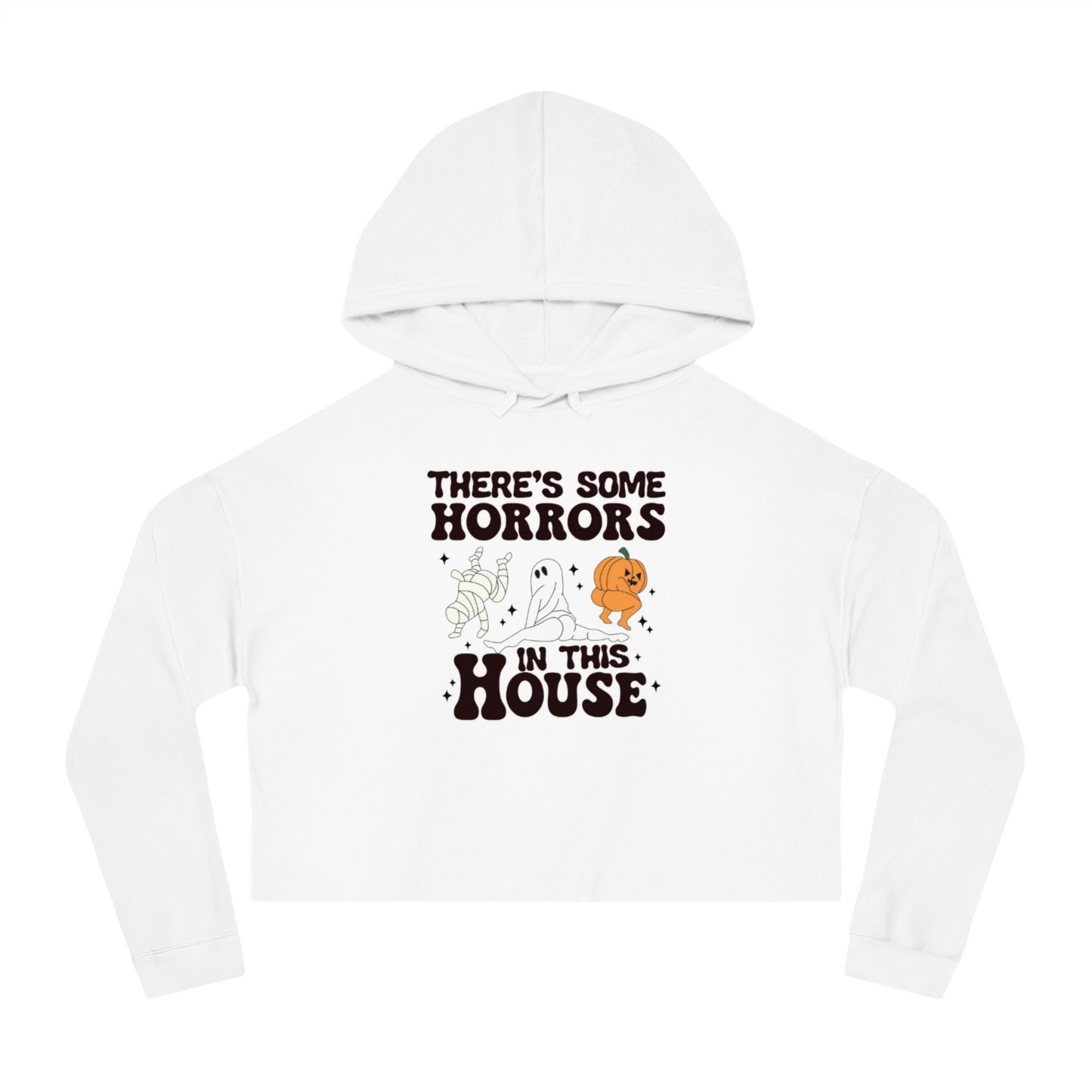 OMNI™ There's Some Horrors In This House Halloween Women’s Cropped Hooded Sweatshirt