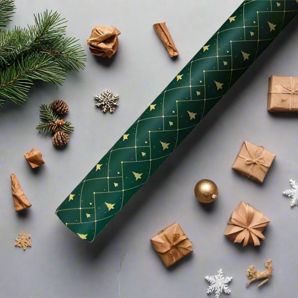 OMNI™ 2 Piece Vintage Stylish Christmas Themed Wrapping Paper