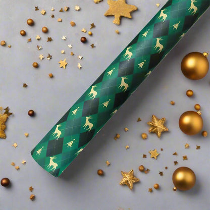 OMNI™ 2 Piece Vintage Stylish Christmas Themed Wrapping Paper