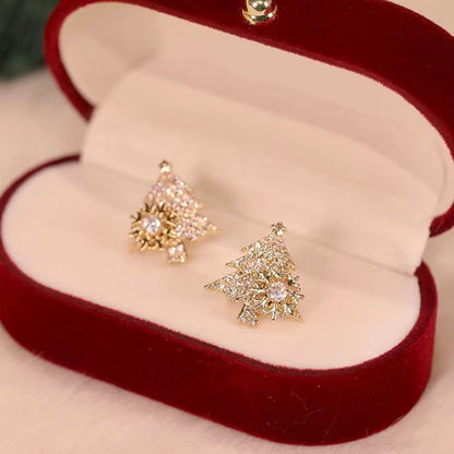 OMNI™ Rotatable Christmas Tree Rhinestone Stud Earrings